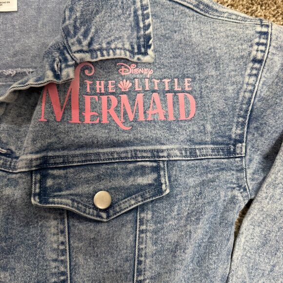Disney Princess Jean‎ Jacket Girls Large Blue The Little Mermaid Button Up Denim - Picture 7 of 9